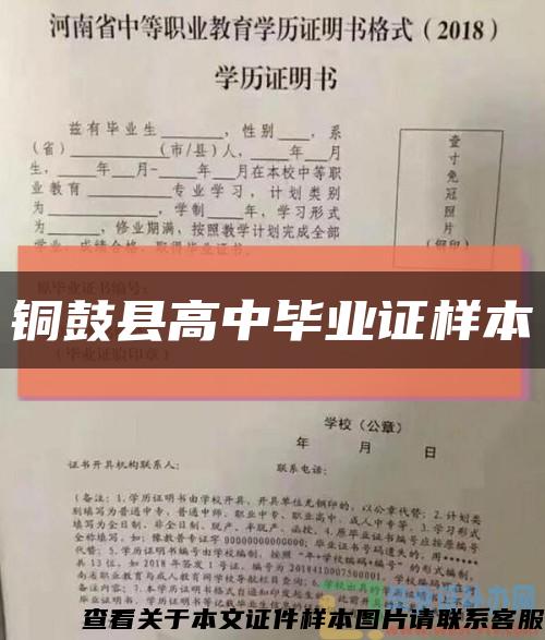 铜鼓县高中毕业证样本缩略图