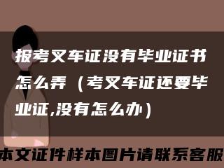 报考叉车证没有毕业证书怎么弄（考叉车证还要毕业证,没有怎么办）缩略图