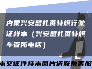内蒙兴安盟扎赉特旗行驶证样本（兴安盟扎赉特旗车管所电话）缩略图