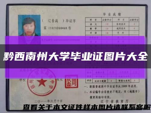 黔西南州大学毕业证图片大全缩略图