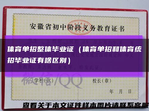 体育单招整体毕业证（体育单招和体育统招毕业证有啥区别）缩略图