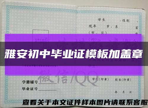雅安初中毕业证模板加盖章缩略图