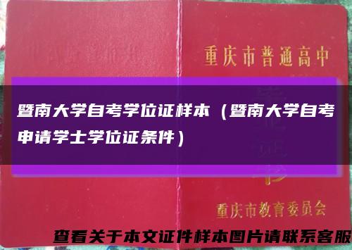 暨南大学自考学位证样本（暨南大学自考申请学士学位证条件）缩略图