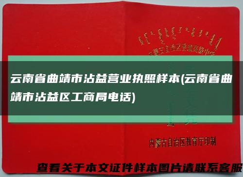 云南省曲靖市沾益营业执照样本(云南省曲靖市沾益区工商局电话)缩略图