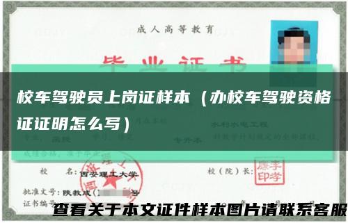 校车驾驶员上岗证样本（办校车驾驶资格证证明怎么写）缩略图