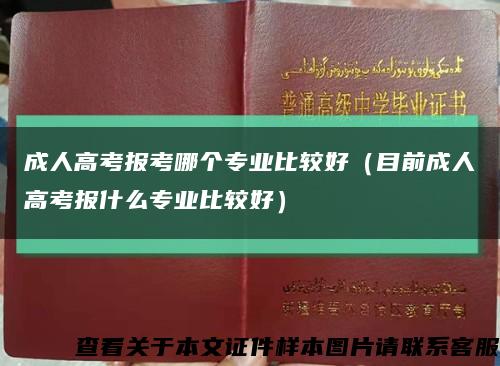 成人高考报考哪个专业比较好（目前成人高考报什么专业比较好）缩略图