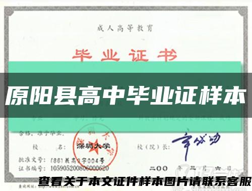 原阳县高中毕业证样本缩略图