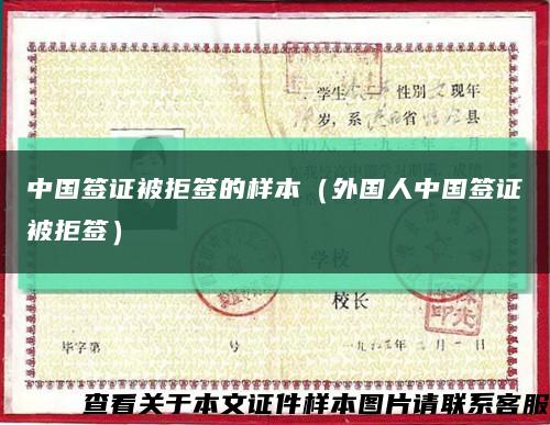 中国签证被拒签的样本（外国人中国签证被拒签）缩略图