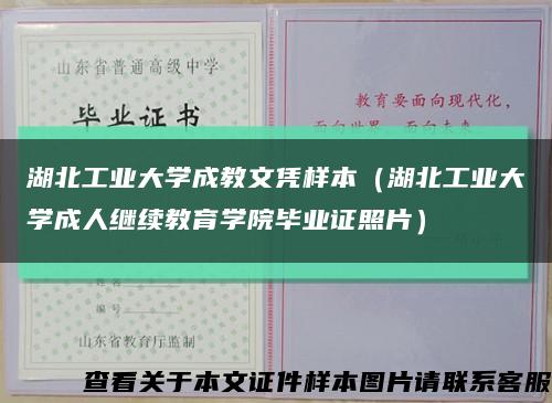 湖北工业大学成教文凭样本（湖北工业大学成人继续教育学院毕业证照片）缩略图