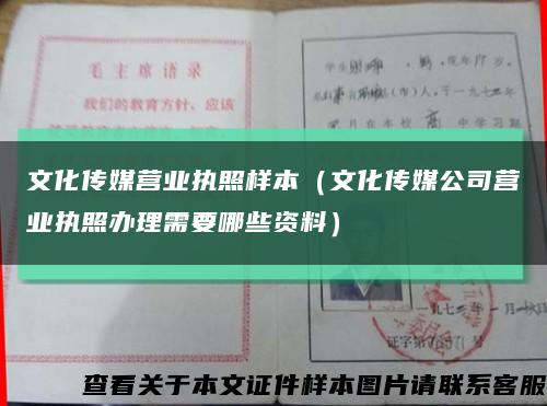 文化传媒营业执照样本（文化传媒公司营业执照办理需要哪些资料）缩略图