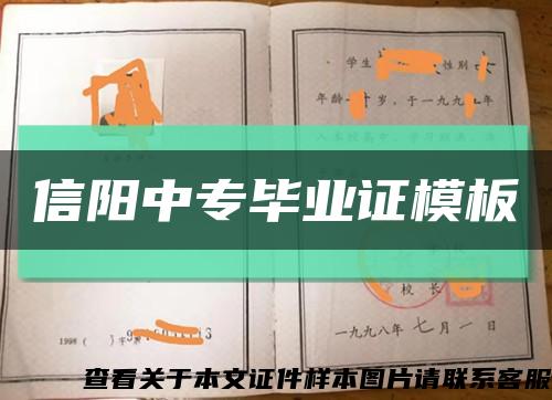信阳中专毕业证模板缩略图