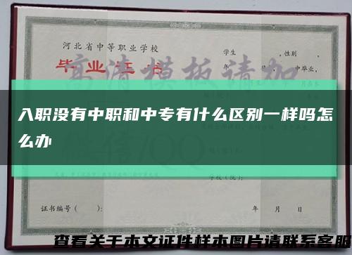 入职没有中职和中专有什么区别一样吗怎么办缩略图