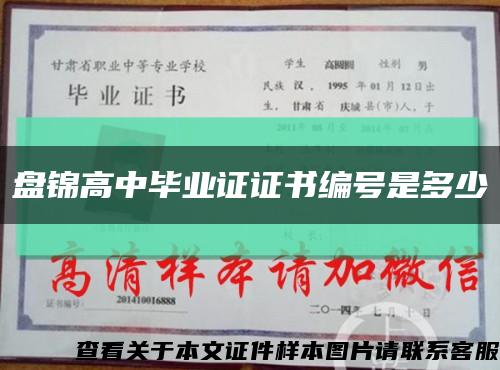 盘锦高中毕业证证书编号是多少缩略图