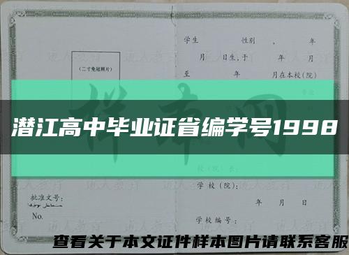 潜江高中毕业证省编学号1998缩略图