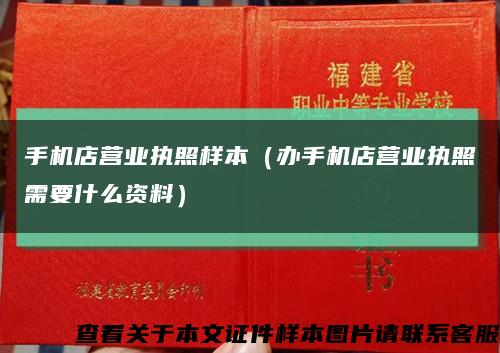 手机店营业执照样本（办手机店营业执照需要什么资料）缩略图