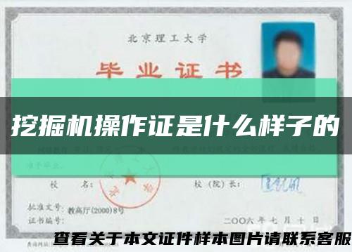 挖掘机操作证是什么样子的缩略图