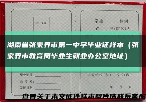 湖南省张家界市第一中学毕业证样本（张家界市教育局毕业生就业办公室地址）缩略图