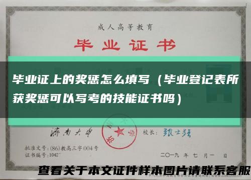 毕业证上的奖惩怎么填写（毕业登记表所获奖惩可以写考的技能证书吗）缩略图
