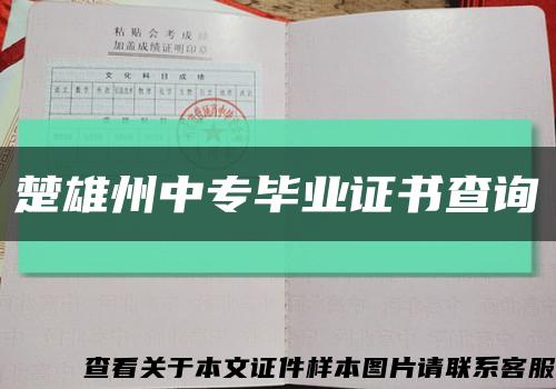 楚雄州中专毕业证书查询缩略图