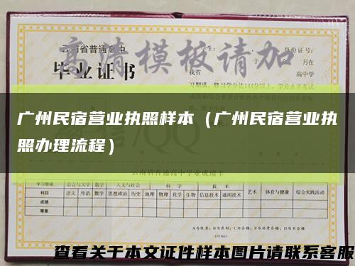 广州民宿营业执照样本（广州民宿营业执照办理流程）缩略图