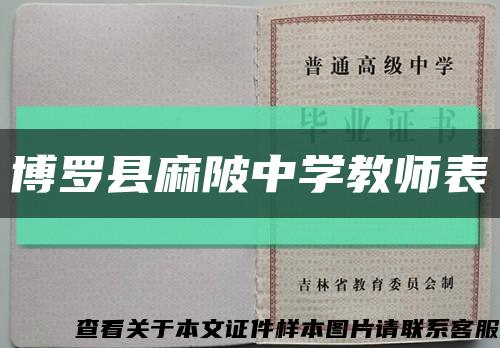 博罗县麻陂中学教师表缩略图