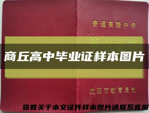 商丘高中毕业证样本图片缩略图
