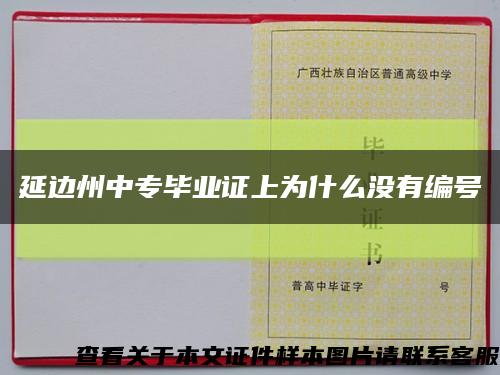 延边州中专毕业证上为什么没有编号缩略图
