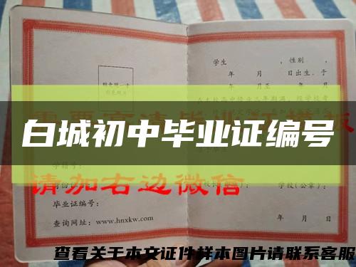 白城初中毕业证编号缩略图