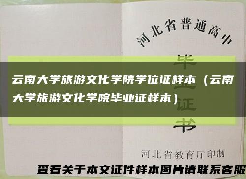 云南大学旅游文化学院学位证样本（云南大学旅游文化学院毕业证样本）缩略图