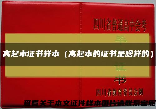 高起本证书样本（高起本的证书是啥样的）缩略图