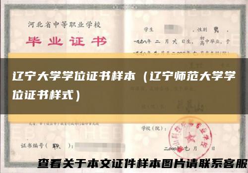 辽宁大学学位证书样本（辽宁师范大学学位证书样式）缩略图
