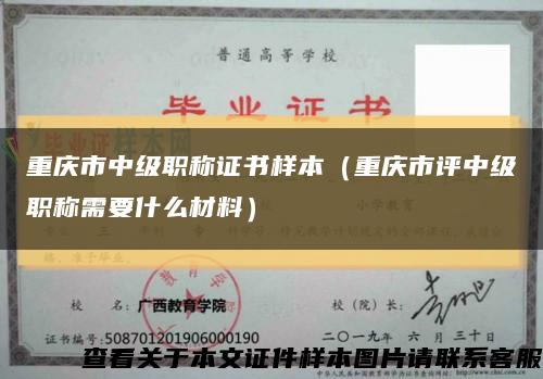 重庆市中级职称证书样本（重庆市评中级职称需要什么材料）缩略图