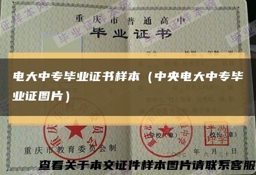 电大中专毕业证书样本（中央电大中专毕业证图片）缩略图