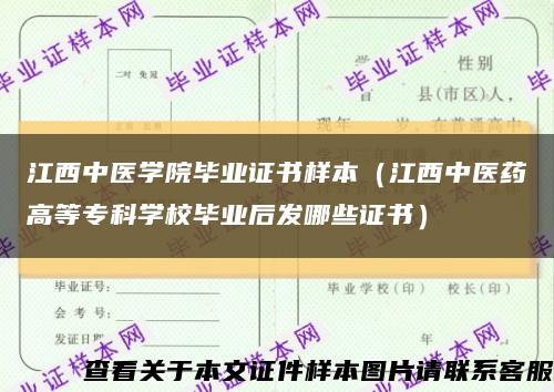 江西中医学院毕业证书样本（江西中医药高等专科学校毕业后发哪些证书）缩略图