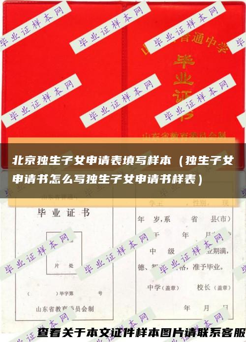 北京独生子女申请表填写样本（独生子女申请书怎么写独生子女申请书样表）缩略图