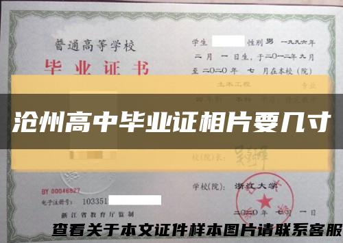 沧州高中毕业证相片要几寸缩略图