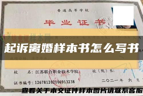 起诉离婚样本书怎么写书缩略图