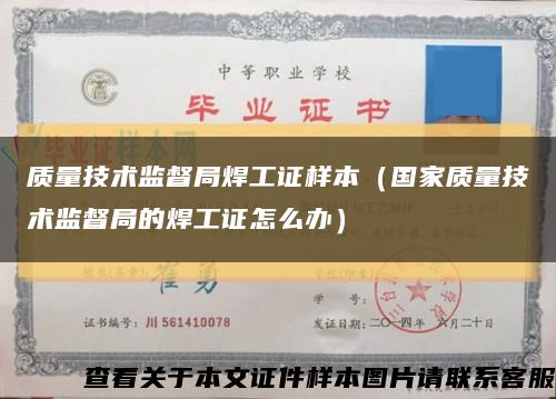 质量技术监督局焊工证样本（国家质量技术监督局的焊工证怎么办）缩略图
