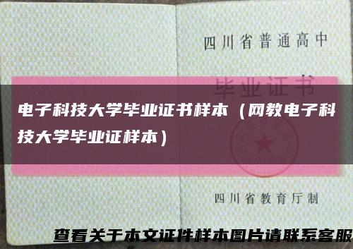 电子科技大学毕业证书样本（网教电子科技大学毕业证样本）缩略图