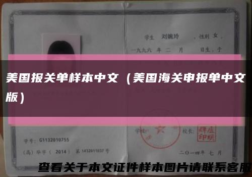 美国报关单样本中文（美国海关申报单中文版）缩略图
