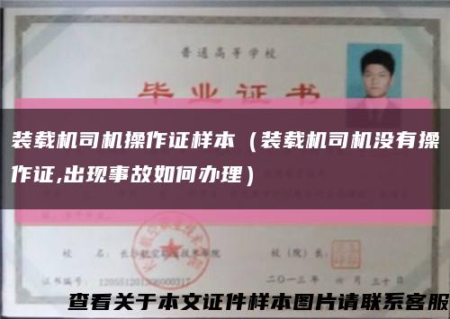 装载机司机操作证样本（装载机司机没有操作证,出现事故如何办理）缩略图