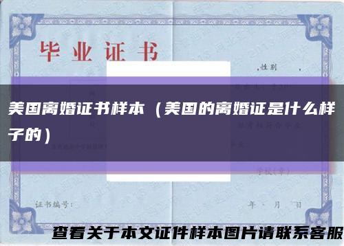 美国离婚证书样本（美国的离婚证是什么样子的）缩略图