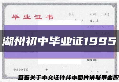 湖州初中毕业证1995缩略图