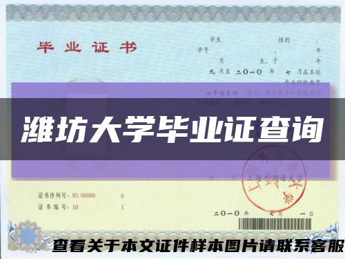 潍坊大学毕业证查询缩略图