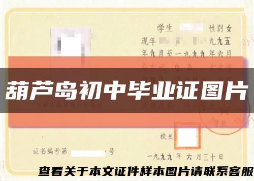 葫芦岛初中毕业证图片缩略图