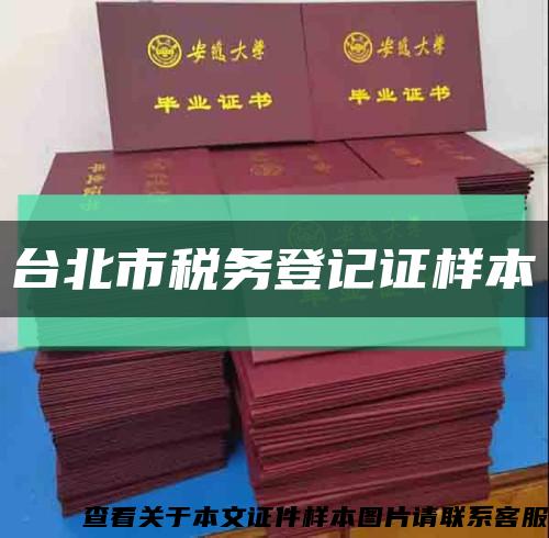台北市税务登记证样本缩略图