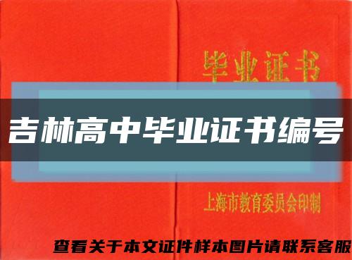 吉林高中毕业证书编号缩略图