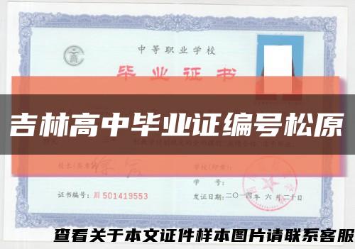 吉林高中毕业证编号松原缩略图