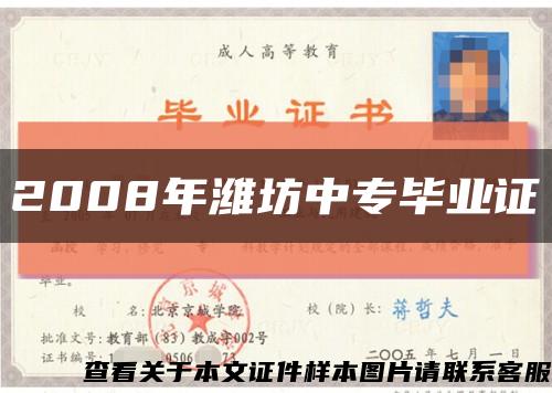 2008年潍坊中专毕业证缩略图
