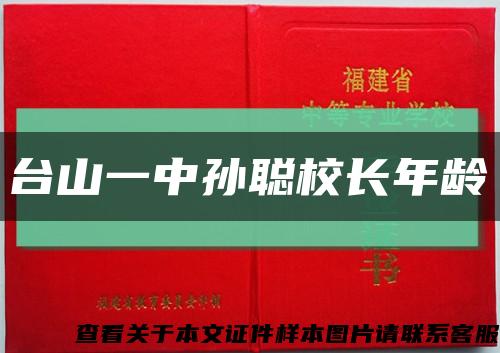 台山一中孙聪校长年龄缩略图